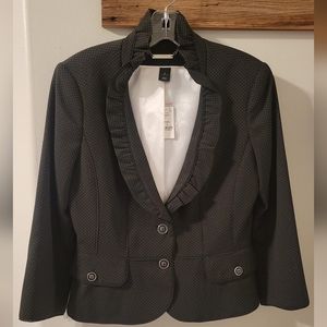 New NWT Women's Black and White Polka Dot Suit Jacket Size 8